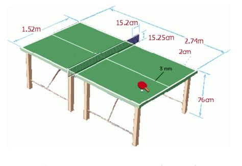gambar tenis meja beserta ukuran